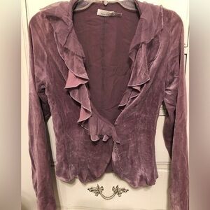 Pinko BOHO Vintage Lilac Crushed Velvet shacket  size 2 / size 4